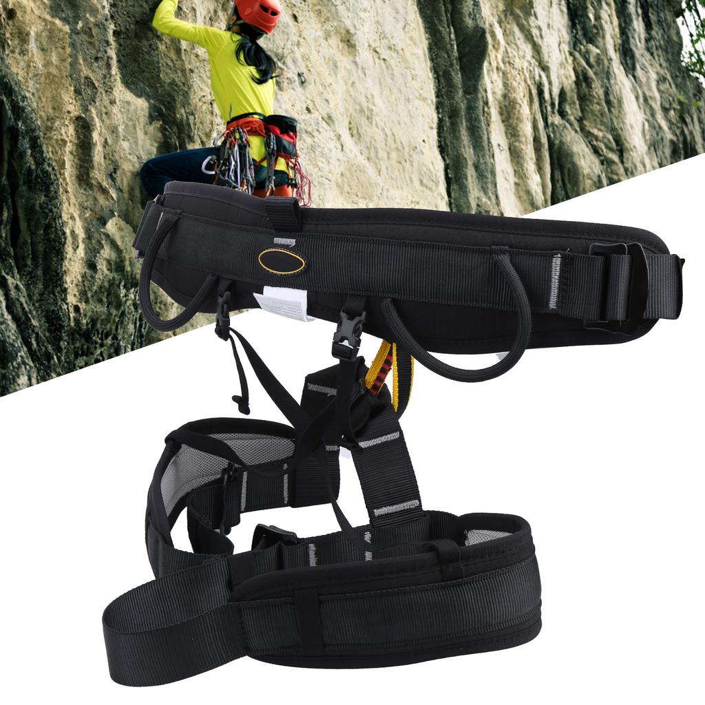 Страховочная обвязка для скалолазания и высотных работ, полуобвязка, защита от падения, для использования на открытом воздухе, пояс для спуска(л черный)