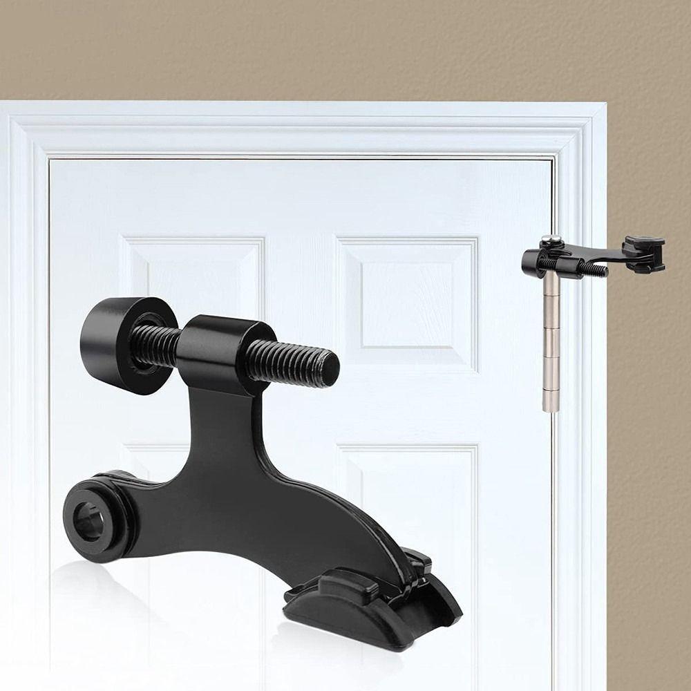 Black Silver Deluxe Door Hardware Hidden Heavy Duty Hinge Pin Door Stopper Damper Bumper