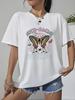 Gothic Butterfly Cartoon Oversized T-shirts Korean Version Short Sleeve Cotton Tees Shirts Summer White Comfortable T Shirts