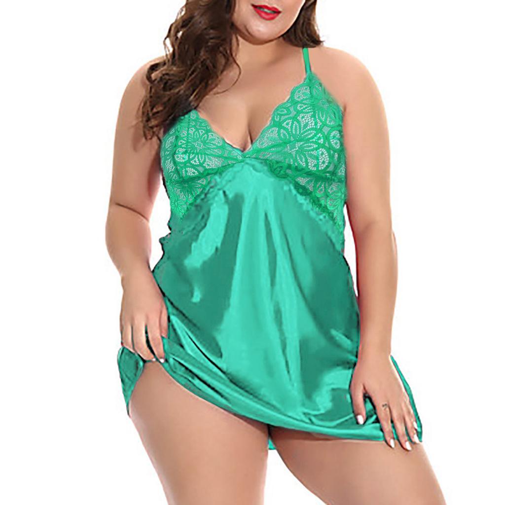 Women Lingerie Flower Lace Underwear Babydoll V Neck Sleepwear Strap Chemise