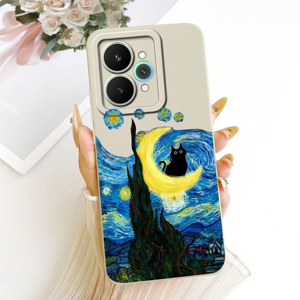 Чехол для Realme 15 Pro Корпус RMX5101 Силиконовый Роскошный Модный Цветы Каваи Милый Расписной Ударопрочный Чехол для Телефона