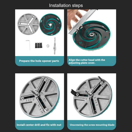 1/2Pcs Round Hole Saw Tools Safe To Use Wide Application 3-Teeth 45-130mm Adjustable Hole Opener Tools for Woodworking