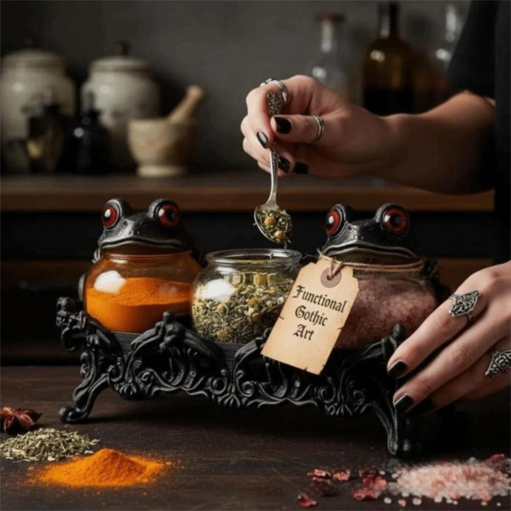 Funny Frog Spice Jar Glass Condiment Bottles Creative Food Seasoning Jar Restaurant