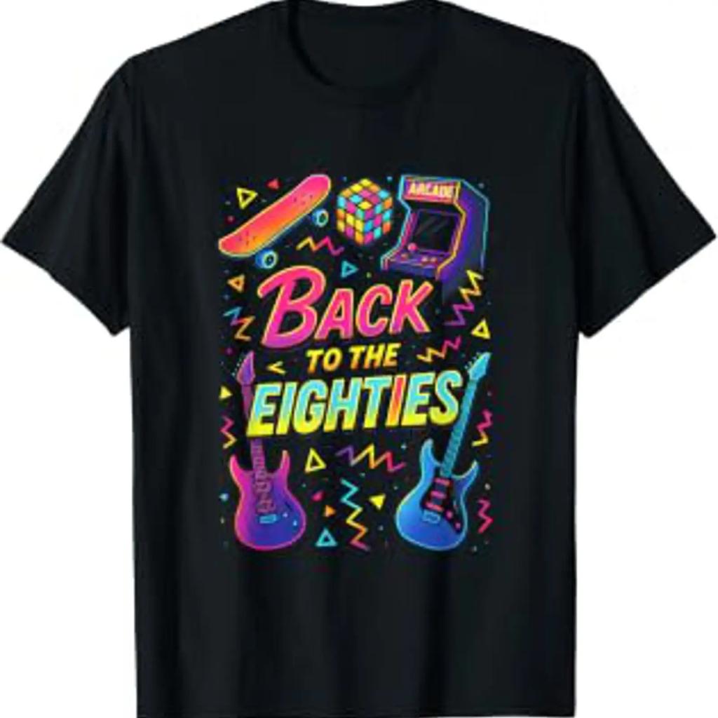 Back To The Eighties Retro T Shirt 80s 90s Vintage Top For Everyday Wear Breathable Fashion Soft Slightly Unisex