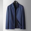 Men's Casual Business Jacket: 2026 Spring/Autumn Lapel Zipper, Non-Iron, for Young & Middle-Aged Civil Servants