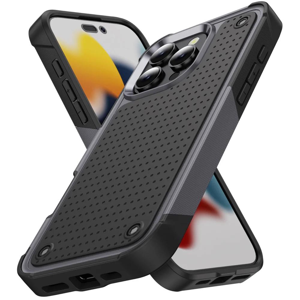 Бронированный чехол для телефона военного класса для iPhone 16 15 14 Plus 13 12 11 Pro Max XR XS Max Ударопрочный чехол-бампер