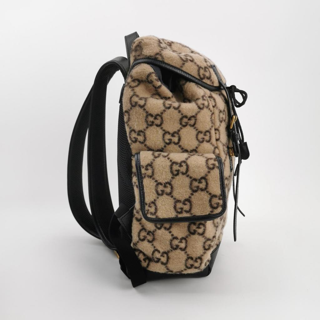 [Pre-Owned] Vintage Logo Wool And Leather Large Capacity Backpack - Excellent #1IPZO94