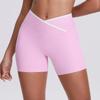 New contrasting color cross tight grinding high elastic yoga suit running fitness breathable training five-piece set