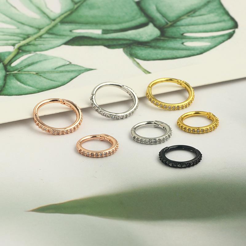 1 шт. кольцо в носу из нержавеющей стали со вставками из меди и бриллианта, кольцо в носу, бесшовное кольцо, многофункциональное кольцо, серьги, ювелирные изделия