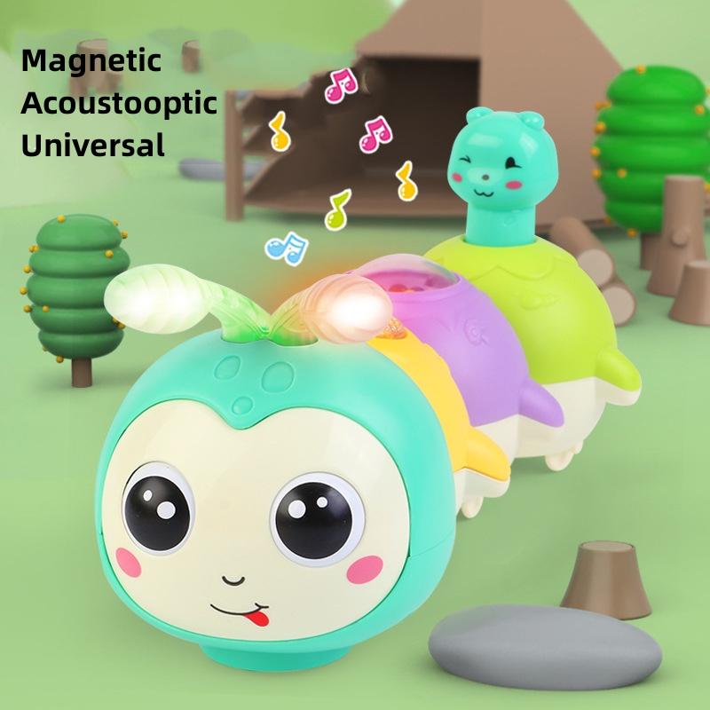 Мультяшное животное электрическая магнитная качающаяся музыкальная светящаяся игрушка гусеница