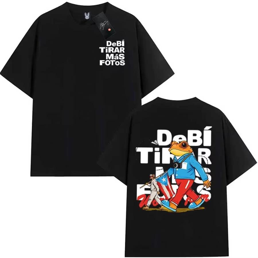 2026 Bad Bunny Футболка с биркой для мужчин женщин Debi Tirar Mas Fotos DTMF TOUR Хлопковые футболки Оверсайз Детские топы Свободные повседневные футболки с коротким рукавом