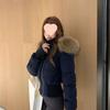 Large fur collar hooded cotton-padded clothes for women's short waist thickened filled cotton-padded jackets can be mixed offline