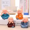 Buddha Monk Set of 4 Idols Cute Miniature Figurines Showpiece Statue for Home Bedroom Decoration