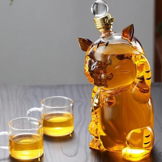 Графин для бутылки Whiskey Cat объемом 1000 мл, уникальный стеклянный графин для украшения бара Whiskey Fun