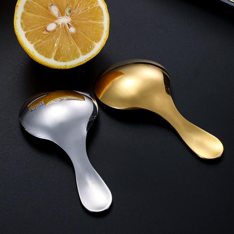 Милая ложка из нержавеющей стали с короткой ручкой, золотая ложка для мороженого, чая, кофе, детская ложка, кухонная ложка для приправ, совок для специй