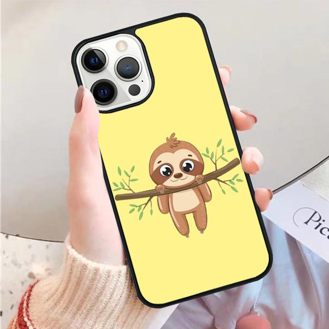 Cute Sloth Animals Phone Case for iPhone 17 Air 16 15 14 12 13 PLUS 11 PRO MAX Back Fundas coque Cover Shell