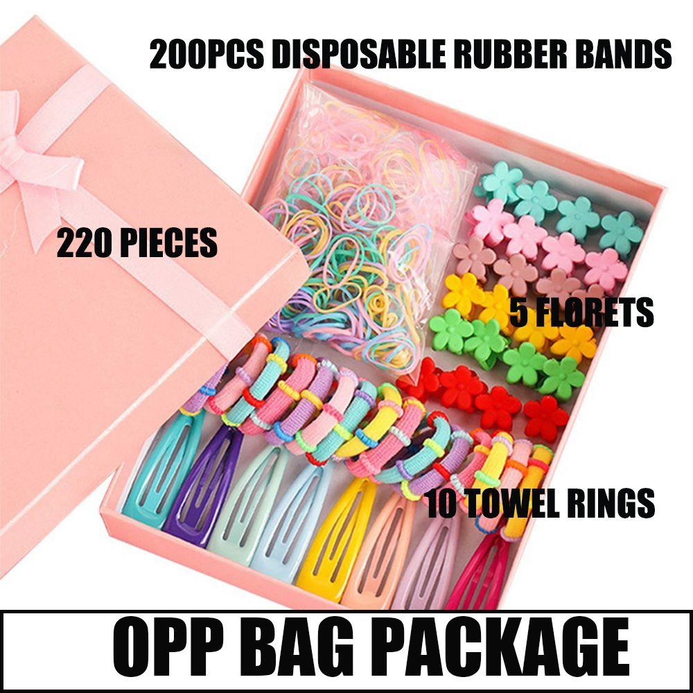 220PCS/Set BB Girls Kids Accessories Gifts Hair Rope Hairpin Hair Clip