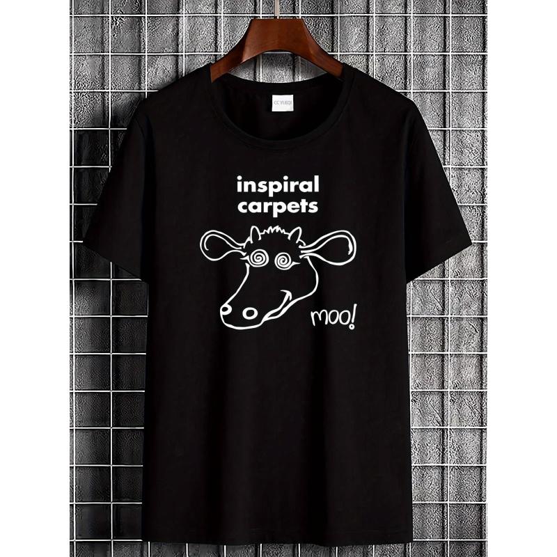 Графическая футболка Inspiral Carpets Madchester Happy Mondays - Винтажная футболка Britpop группы с рисунком лица коровы, Мягкая дышащая ткань, Классический крой, Унисекс