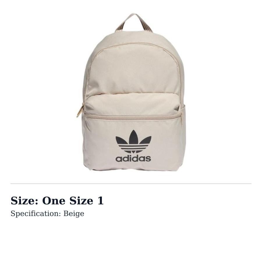 adidas Оригинальный тканевый рюкзак Regular Унисекс Бежевый IL1963