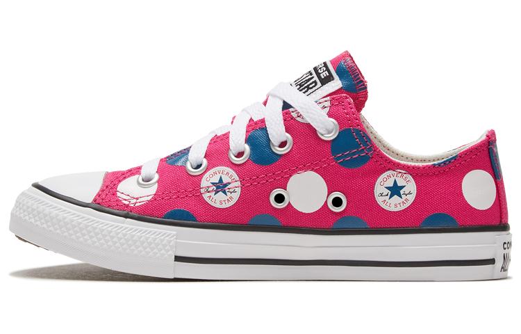 Converse Chuck Taylor All Star Low top Kids Canvas Shoes Blue Pink Polka Dots Teenagers 667598C