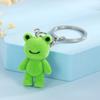 Cute Green Frog Key Holder Small Lovely Pile Coating Frog Figurine Key Chain Funny Keychains For Children