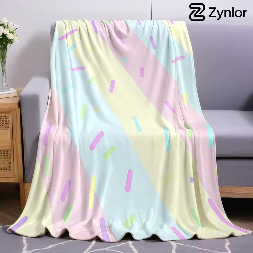 Pastel Sprinkles Lightweight Microfiber Soft Christmas Fleece Blanket Warm Cozy Throw for Bed Sofa Office Travel All Season
