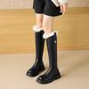 Winter Knee High Shaft Plush Waterproof Round Toe Platform Ladies Shoes Non Slip New Rock Chic and Elegant Women's Snow Boots