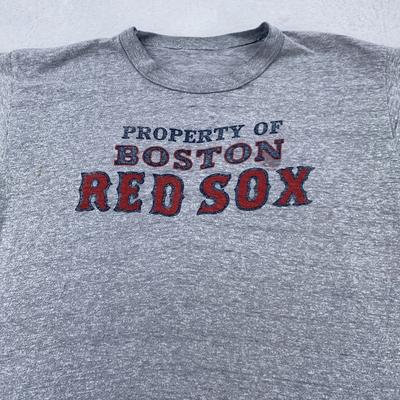 Винтажная футболка Boston Red Sox 80-х Мужская Средняя Серая MLB Бейсбол Массачусетс Футболка