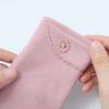 Solid Color Suede Gloves Small Flower Decor Touch Screen Gloves Winter Warm Cold-proof Split Finger Gloves