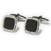 Запонки Kamakura Cufflinks Workshop с инкрустацией из черного оникса, квадратные, ed102 (Запонки)