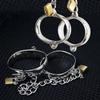 Stainless Steel Restraint Handcuff Shackle Ankle Wrist Cuffs Padlock Slave Restraint Fantasy Sexy Game Sex Toys for Couples