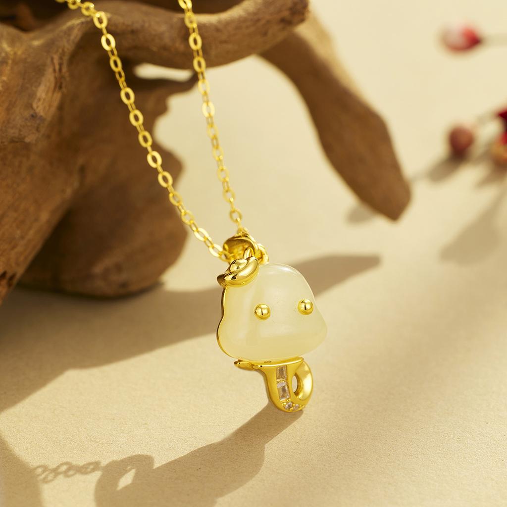 Серебряное ожерелье S925 «Новый год Змеи» с подвеской в виде младенца-змеи для женщин из натурального нефрита Хотан, цепочка на ключицу в честь Нового года