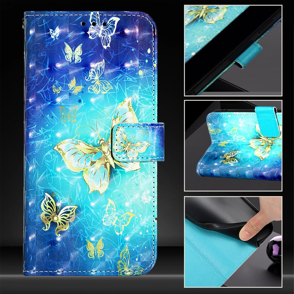 For Xiaomi Redmi 15 4G (EU) (171mm) Leather Case Pattern Printing Wallet Stand Mobile Cover with Strap