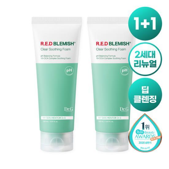 Dr.G Слабокислотная пена для умывания Red Blemish Clear Soothing Foam Double Plan (150мл+150мл)