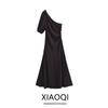 Fashion Style 2024 Autumn New Women's Clothing Stylish Black Loose Temperament Mid-Length Dress 9878182