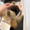 Хип-хоп Ключница из меха норки Мужской Подвеска Птица Благовещения Брелок для ключей Сумки Украшение для ключей Настоящий мех Игрушки Помпон Брелок Подарки Женщины