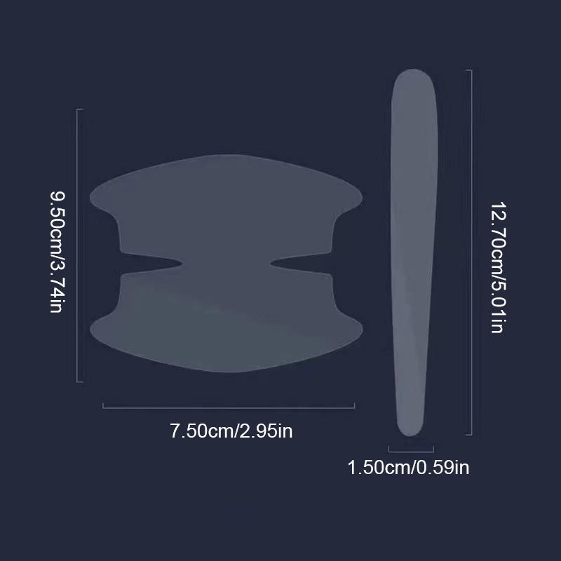 BLALION 4PCS Universal Car Door Handle Bowl Scratch Protective Stickers Transparent Car Handle Anti-collision Protection Strip