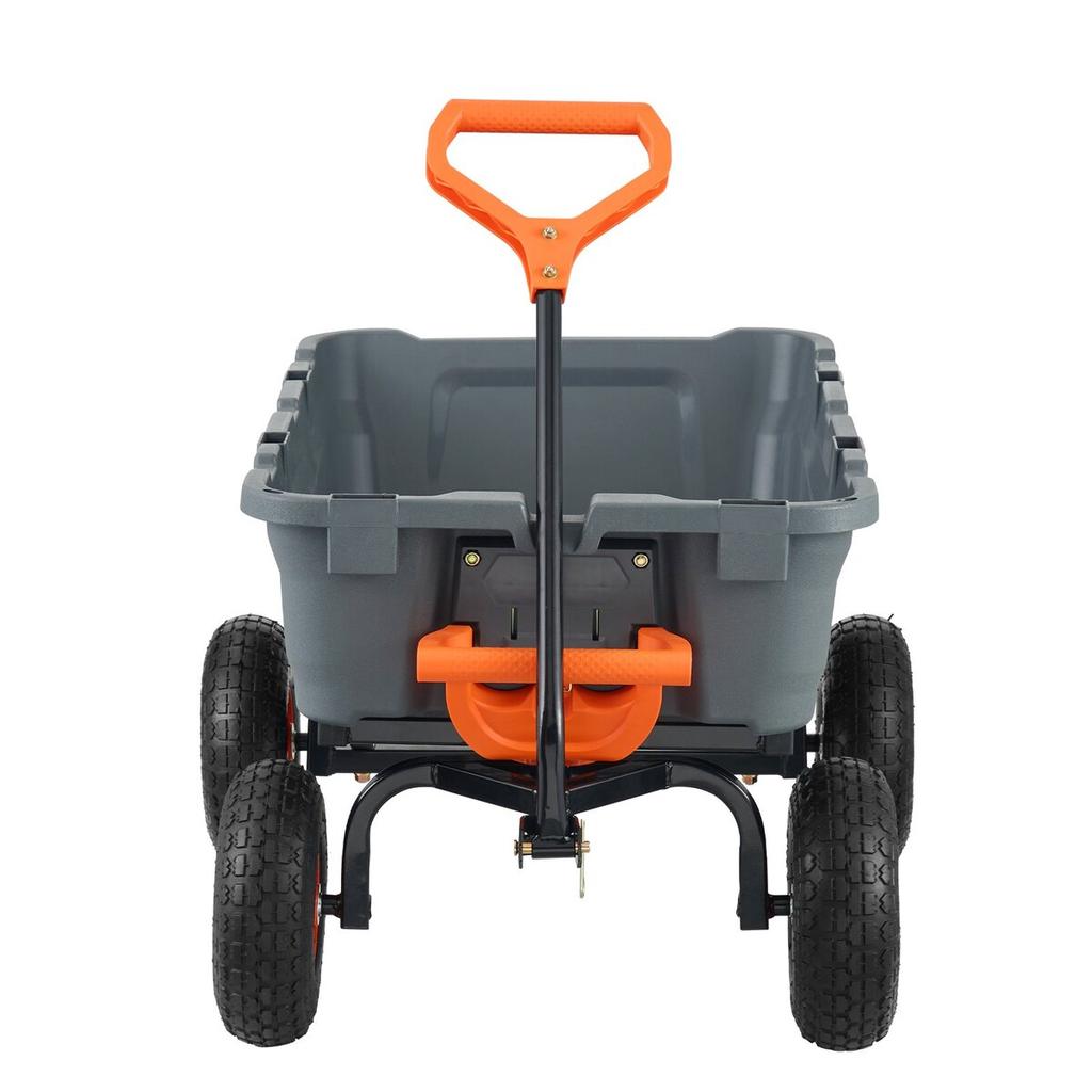 Poly Garden Dump Cart Heavy-duty Yard Carts and Wagons 800 lbs 10" Tires