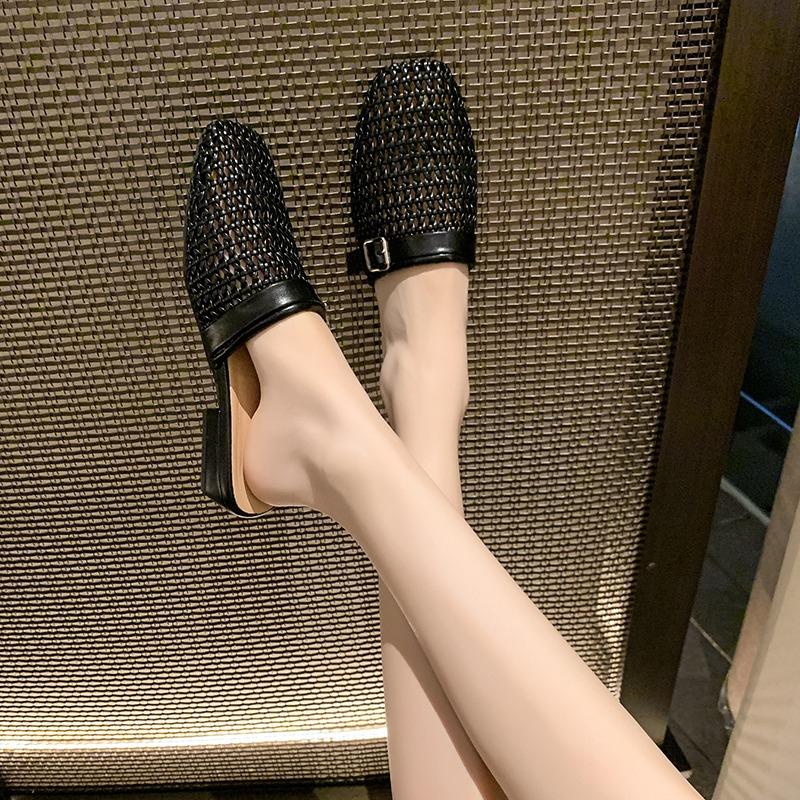 Мода 2025 Новая Натуральная Кожа Острый Носок Высокие Каблуки Сетка Каблуки Сандалии Повседневные Летние Серебристые Шлепанцы Платье Сандалии