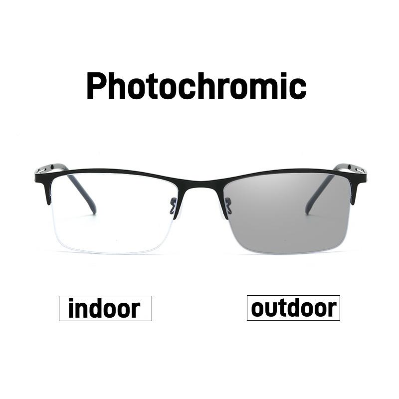 Unisex Fashion Trend Photochromic Myopia Glasses Hd Anti-Blue Light Glasses Men And Women New Business Myopia Glasses To -4.0