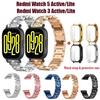 Diamond Strap and Case for Redmi Watch 5 Active Redmi Watch 3 Active/3 Lite Stainless Steel Watchband