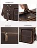 Men's Crazy Horse Leather Crossbody Bag - Genuine Leather Messenger & Multifunctional Computer Briefcase