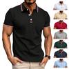 Новая мужская повседневная рубашка поло с лацканами, планкой, полосками, пуговицами, футболкой