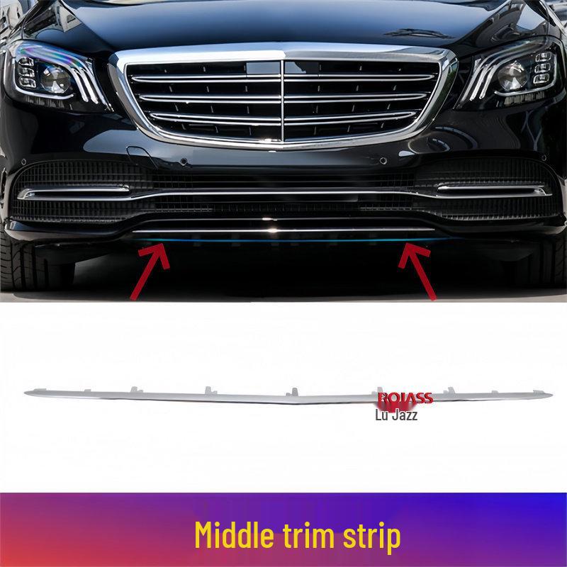 Декоративная хромированная накладка на передний бампер Mercedes-Benz S-Class W222