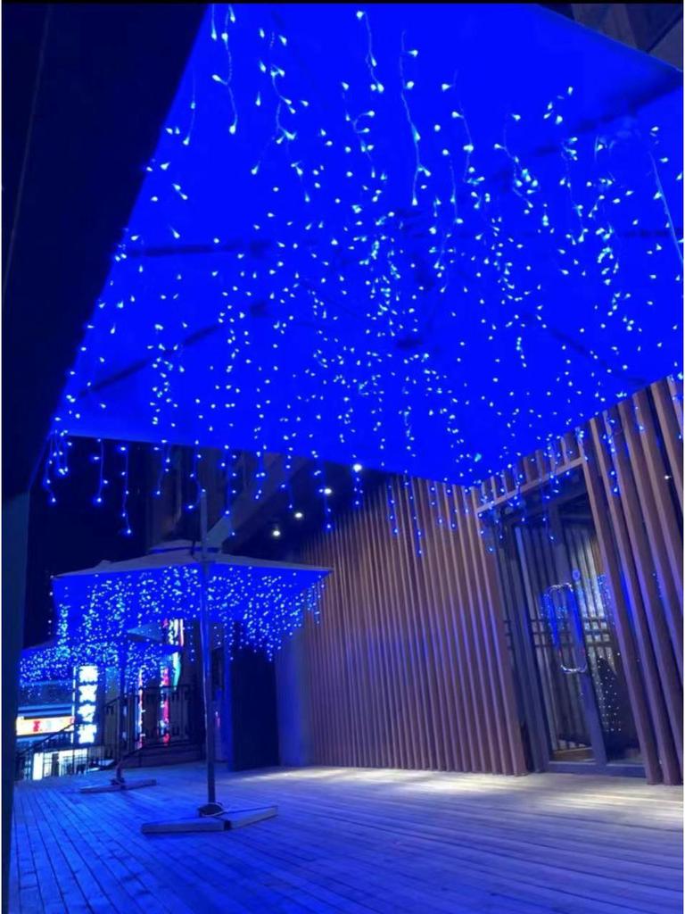 Трансграничные Водонепроницаемые Светодиодные Уличные Мерцающие Гирлянды для Двора и Декоративное Водопадное Освещение