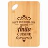 Planche À Découper - PLANETEE - Meilleur Quand Anita Cuisine - Bambou - 30 X 20 Cm - Cadeau Gravé