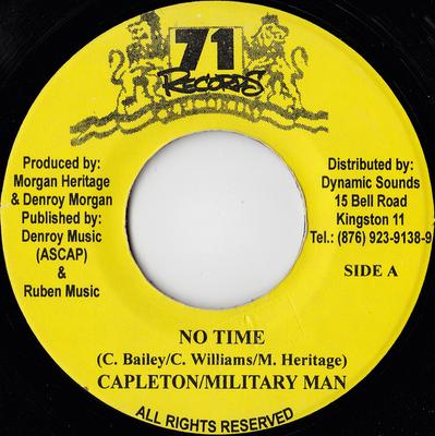 7-дюймовая пластинка CAPLETON / MILITARY MAN - No Time NONE 71 Records Ямайка Регги, Ска и Даб Б/у