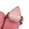 Натуральный розовый опал драгоценный камень двухцветное серебро 925 пробы ювелирное кольцо размер 7 K4Q60