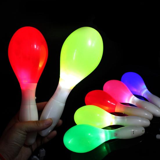 LED Flashing Maraca Lanyard Percussion Musical Instrument Concert Favor Toy