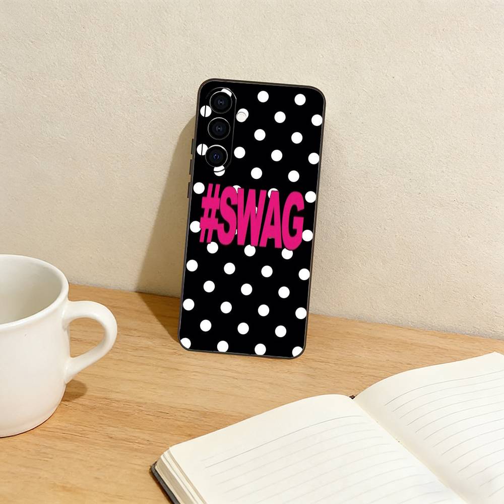 L-Леопардовый принт s-SWAG Чехол для телефона для Samsung Galaxy A73,A72,A71,A70,A53,A52,A51,Другие Мягкий Черный Чехол